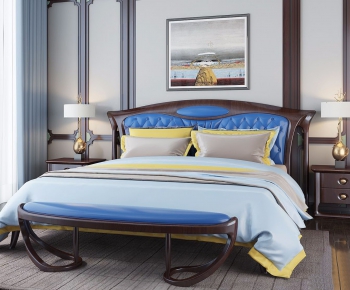 New Chinese Style Double Bed-ID:329312542