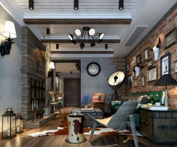 Industrial Style A Living Room-ID:362115632