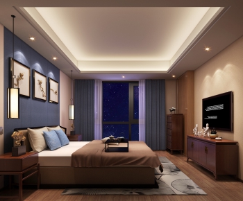 New Chinese Style Bedroom-ID:678915486