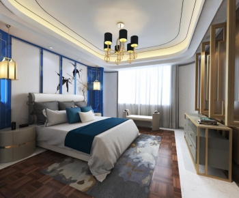 Modern New Chinese Style Bedroom-ID:807075861