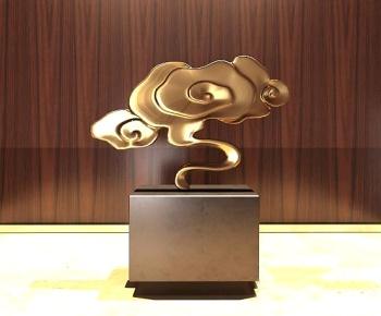 现代简约祥云雕塑摆件-id:10663