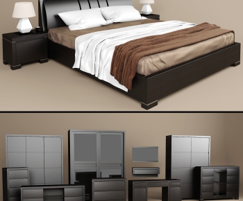 Modern Double Bed-ID:879099372