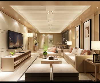 New Chinese Style A Living Room-ID:702224183