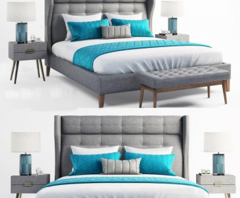 Modern Double Bed-ID:751371125