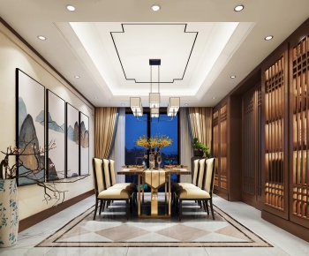 New Chinese Style Dining Room-ID:960369946