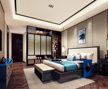 Modern New Chinese Style Bedroom-ID:925458148