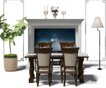 American Style Dining Table And Chairs-ID:313660737