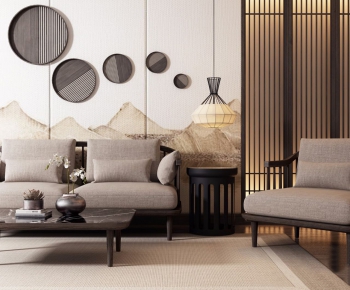 New Chinese Style Sofa Combination-ID:632666174