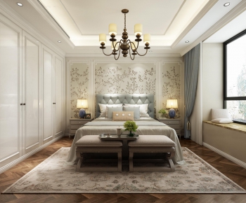 American Style Simple European Style Bedroom-ID:965357137