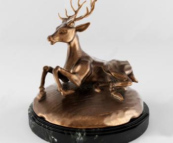 现代铜鹿雕塑-ID:554147627