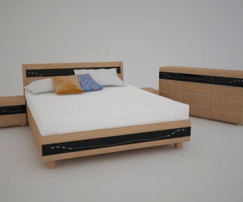 Modern Double Bed-ID:729877746