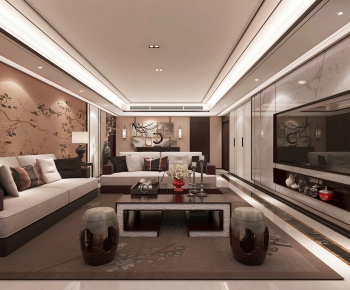 New Chinese Style A Living Room-ID:179255927