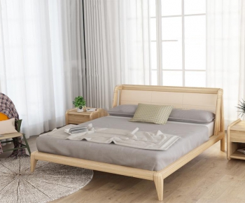 Nordic Style Double Bed-ID:744144451