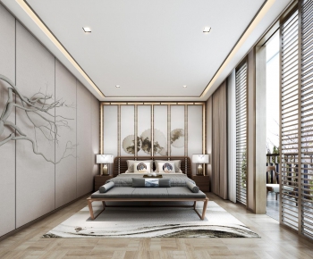 Modern New Chinese Style Bedroom-ID:386418873