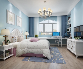 American Style Simple European Style Bedroom-ID:990149615