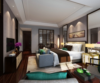 New Chinese Style Bedroom-ID:910004546