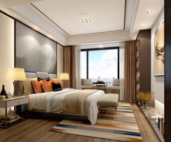 New Chinese Style Bedroom-ID:752382635