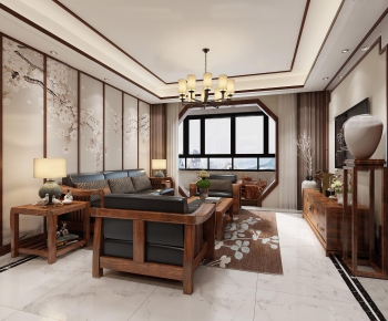 New Chinese Style A Living Room-ID:174008412