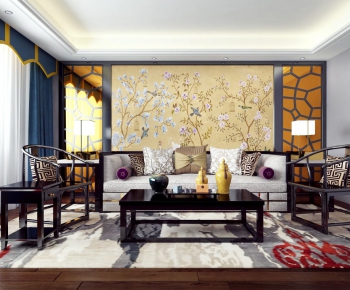 New Chinese Style Sofa Combination-ID:479754568