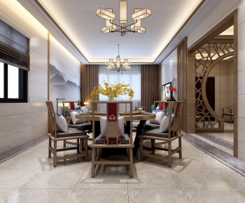 New Chinese Style Dining Room-ID:745984944