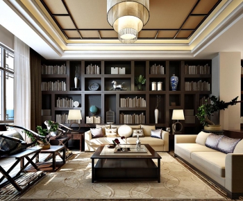 New Chinese Style A Living Room-ID:844509456