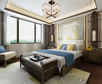 New Chinese Style Bedroom-ID:127390491