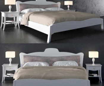Simple European Style Double Bed-ID:887189755