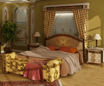 European Style Double Bed-ID:277649827