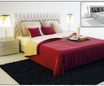 Modern Double Bed-ID:627408852