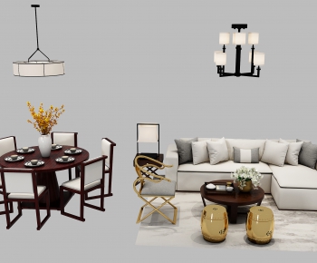 New Chinese Style Sofa Combination-ID:455633165