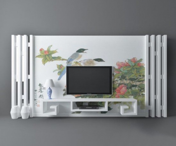 New Chinese Style TV Wall-ID:587453293