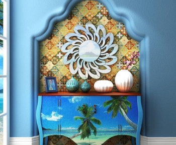 Mediterranean Style Idyllic Style Side Cabinet/Entrance Cabinet-ID:673011227