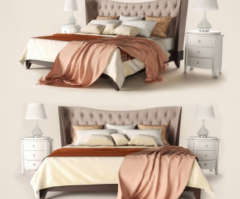 Post Modern Style Simple European Style Double Bed-ID:912902136