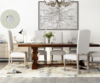 American Style Dining Table And Chairs-ID:543694647