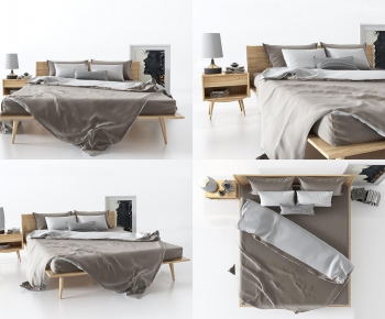 Nordic Style Double Bed-ID:775857739