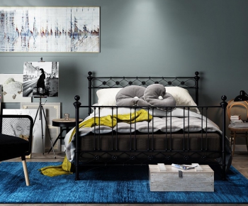Nordic Style Double Bed-ID:575164452