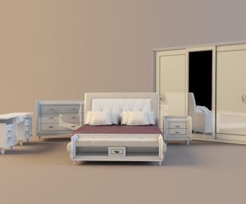 European Style Double Bed-ID:537288729