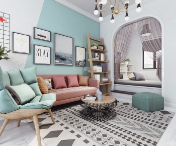 Nordic Style A Living Room-ID:394809348
