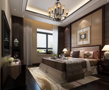 New Chinese Style Bedroom-ID:742159716