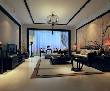 Chinese Style A Living Room-ID:380618286