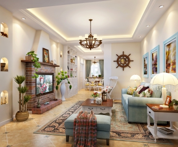 Mediterranean Style A Living Room-ID:578952656