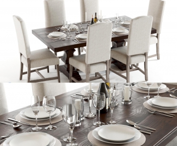 American Style Dining Table And Chairs-ID:468870661