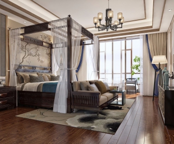 New Chinese Style Bedroom-ID:928928981