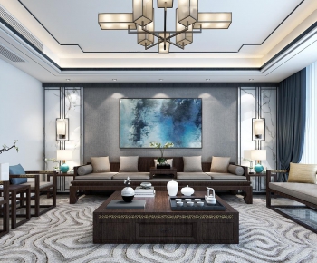 New Chinese Style A Living Room-ID:475956252