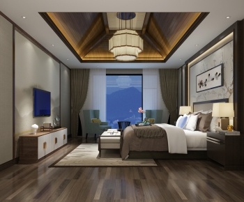 New Chinese Style Bedroom-ID:348447289