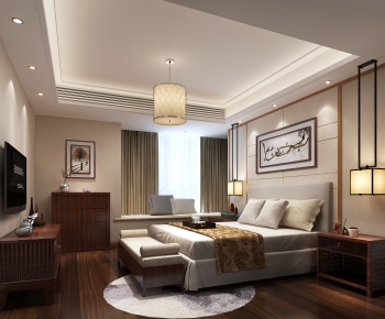 New Chinese Style Bedroom-ID:264988835