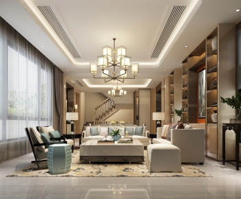 New Chinese Style A Living Room-ID:209663691