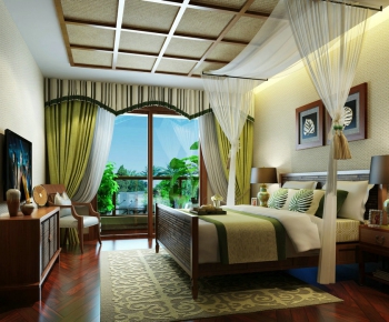 Modern New Chinese Style Bedroom-ID:287651359