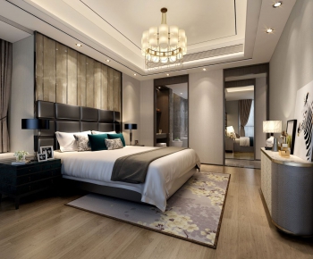 Modern New Chinese Style Bedroom-ID:642080672