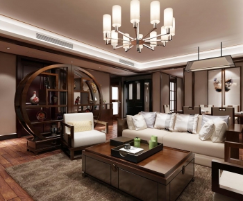 New Chinese Style A Living Room-ID:782948587